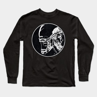 XENOMORPH - Alien (Circle Black and White) Long Sleeve T-Shirt